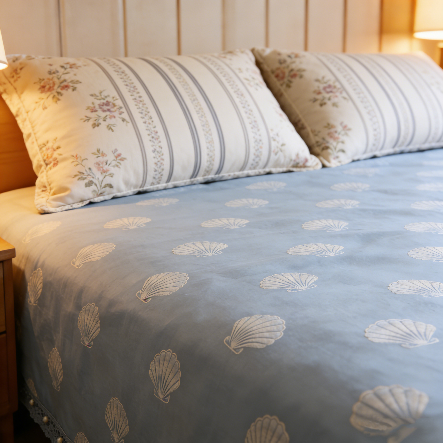 Coastal Seashell Blue Bedding Set