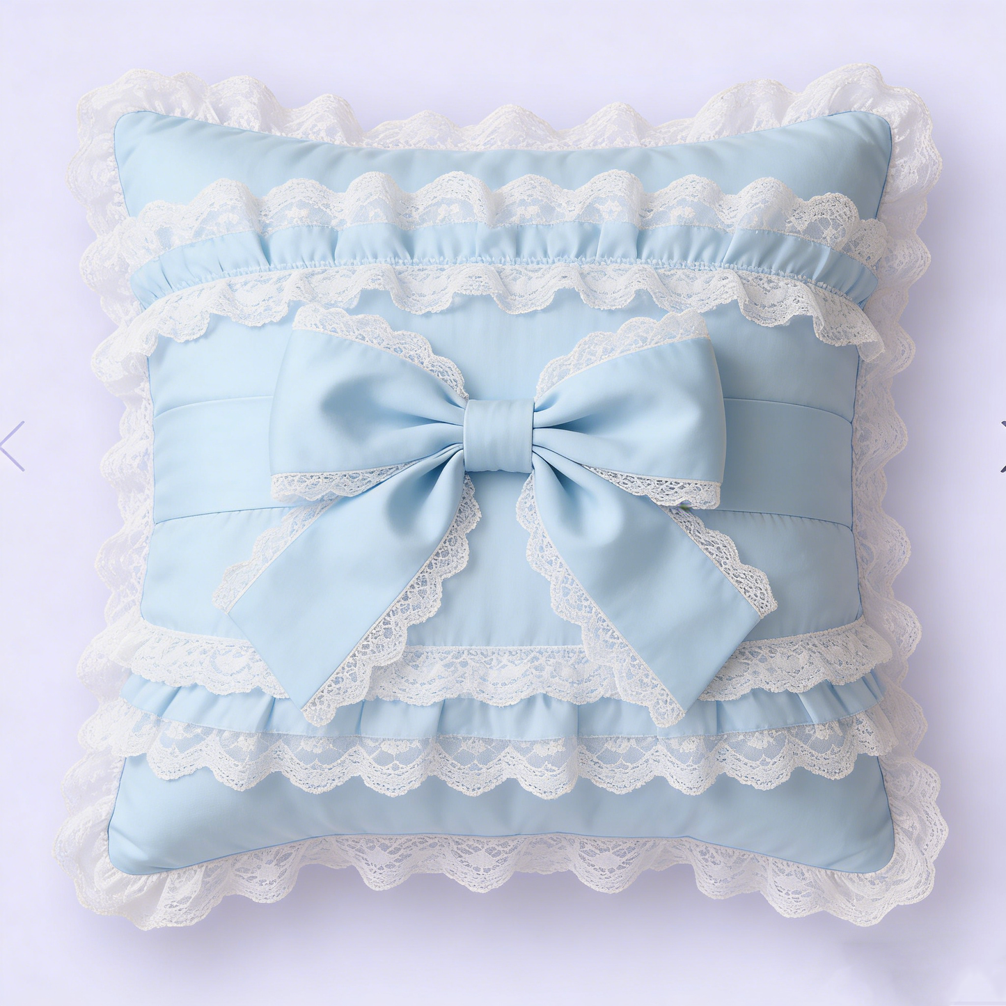 Blue Butterfly Embroidered Pillow